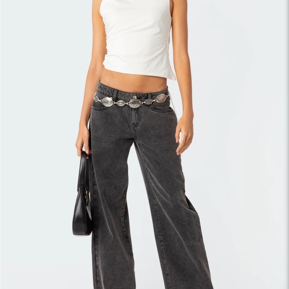 NWT Edikted Raelynn low rise jeans - Picture 2 of 12